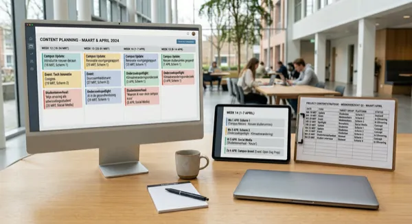 Vrouw plant content op whiteboard in vergaderruimte